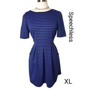 Women's Short Sleeve Dress XL Ponte Knee High Striped Dress XL NWOT